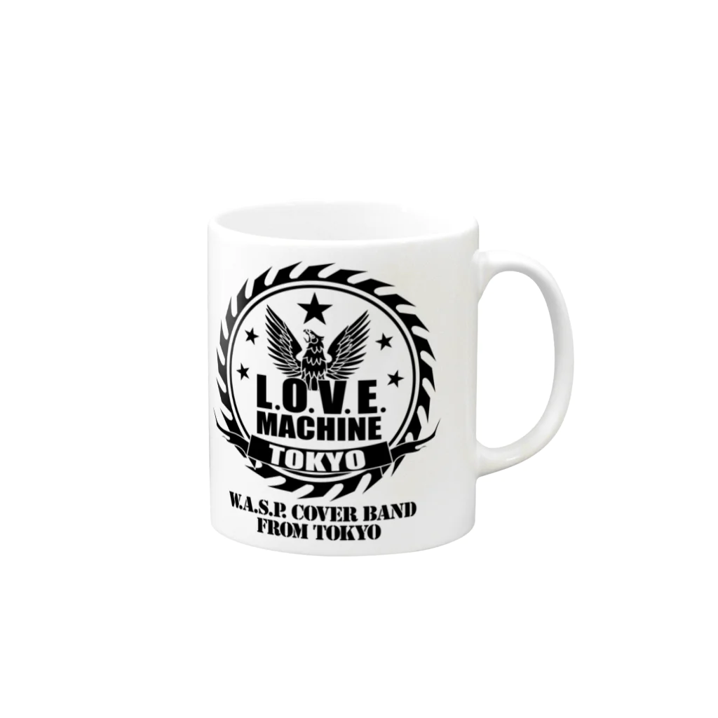 LOVE MACHINE TOKYO ショップのLMTロゴ（黒） Mug :right side of the handle