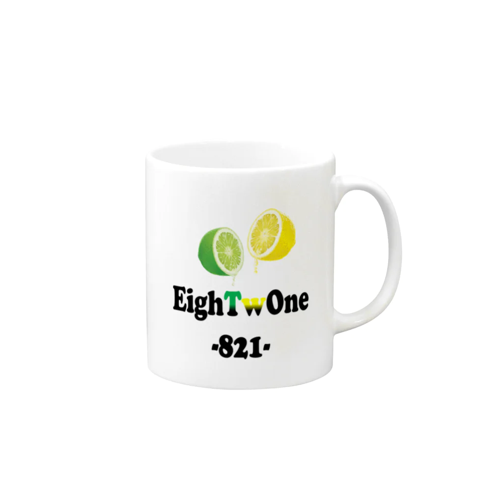 ストリートファッションはEighTwOne-821-(えいとぅーわん はちにーいち)のレモンライム Mug :right side of the handle