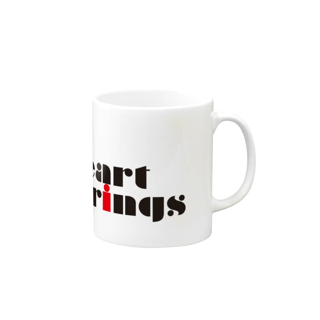 あおちゃん商会のHeart Strings (woodbass) Red Mug :right side of the handle