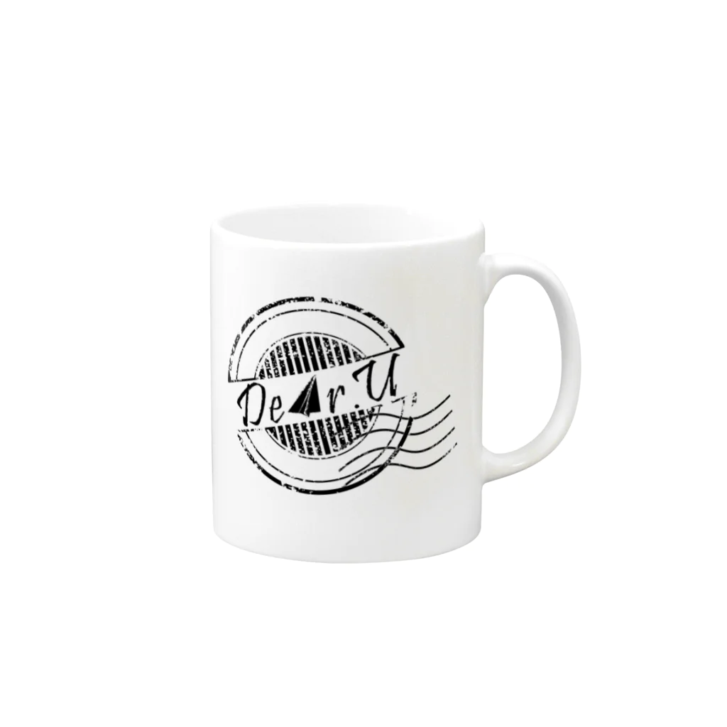 あまの|銀河鉄道の食堂車の【Dear.U】オリジナルロゴ Mug :right side of the handle