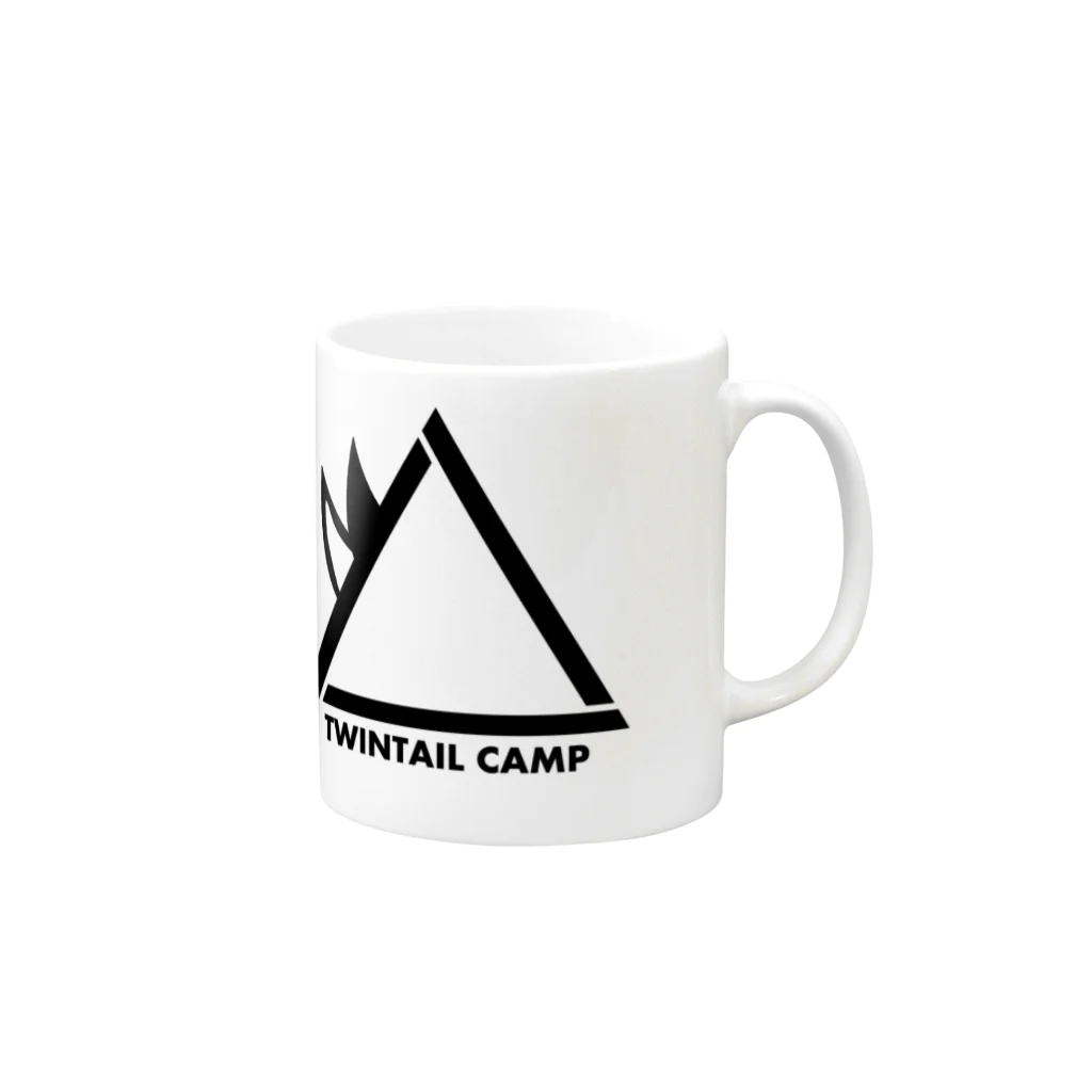 TWINTAIL ONLINE SHOPのTWINTAIL CAMP Black Mug :right side of the handle