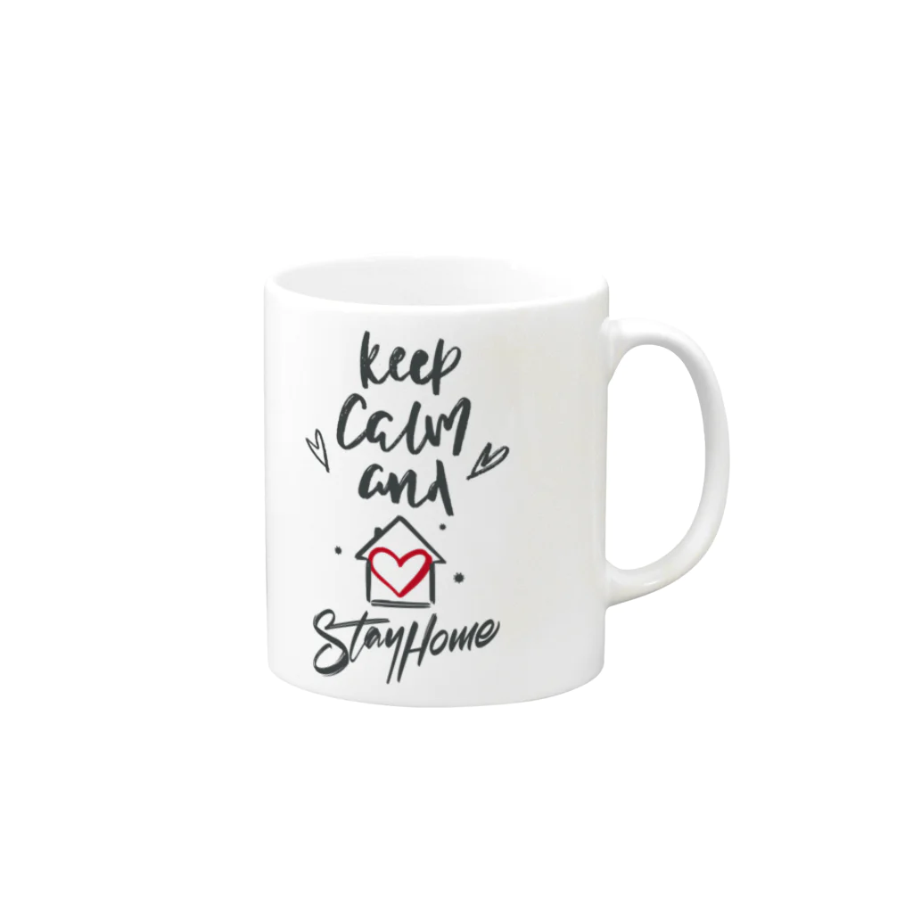 シェアメディカルブランドショップのKeep Calm and Stay Home マグカップの取っ手の右面