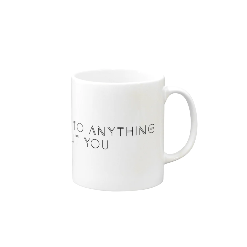 mincora.のIMMUNE TO ANYTHING BUT YOU - black ver. - Mug :right side of the handle
