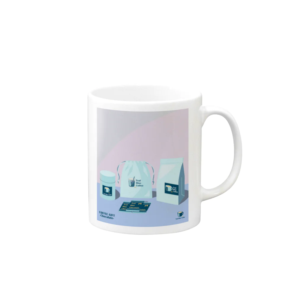 Teal Blue CoffeeのCOFFEE GIFT -Chocolate- PURPLE Ver. Mug :right side of the handle