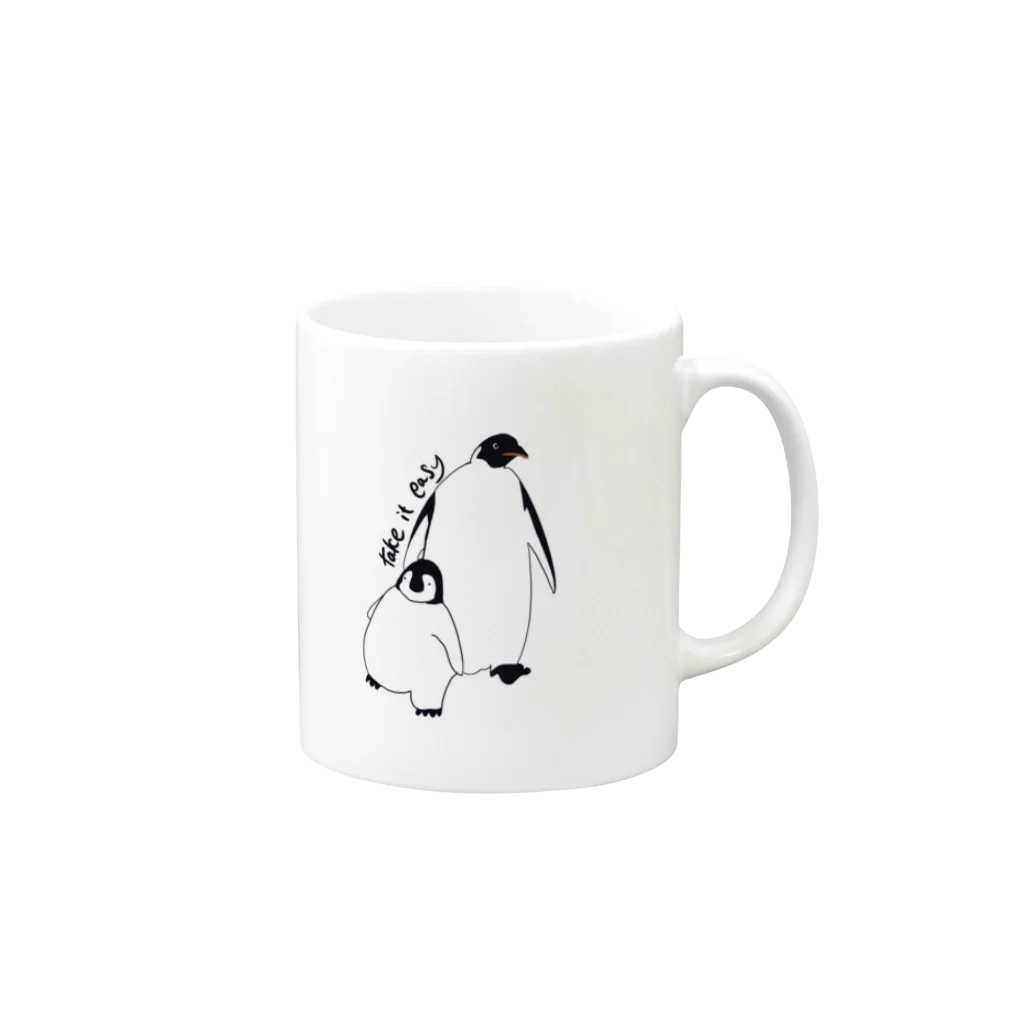 Elf’s shop エルフのPenguins ペンギン親子 マグカップの取っ手の右面