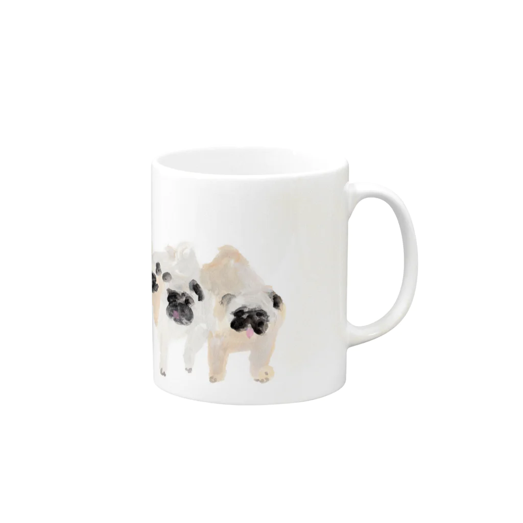 emi yamaguchi goods shopのpugs マグカップの取っ手の右面