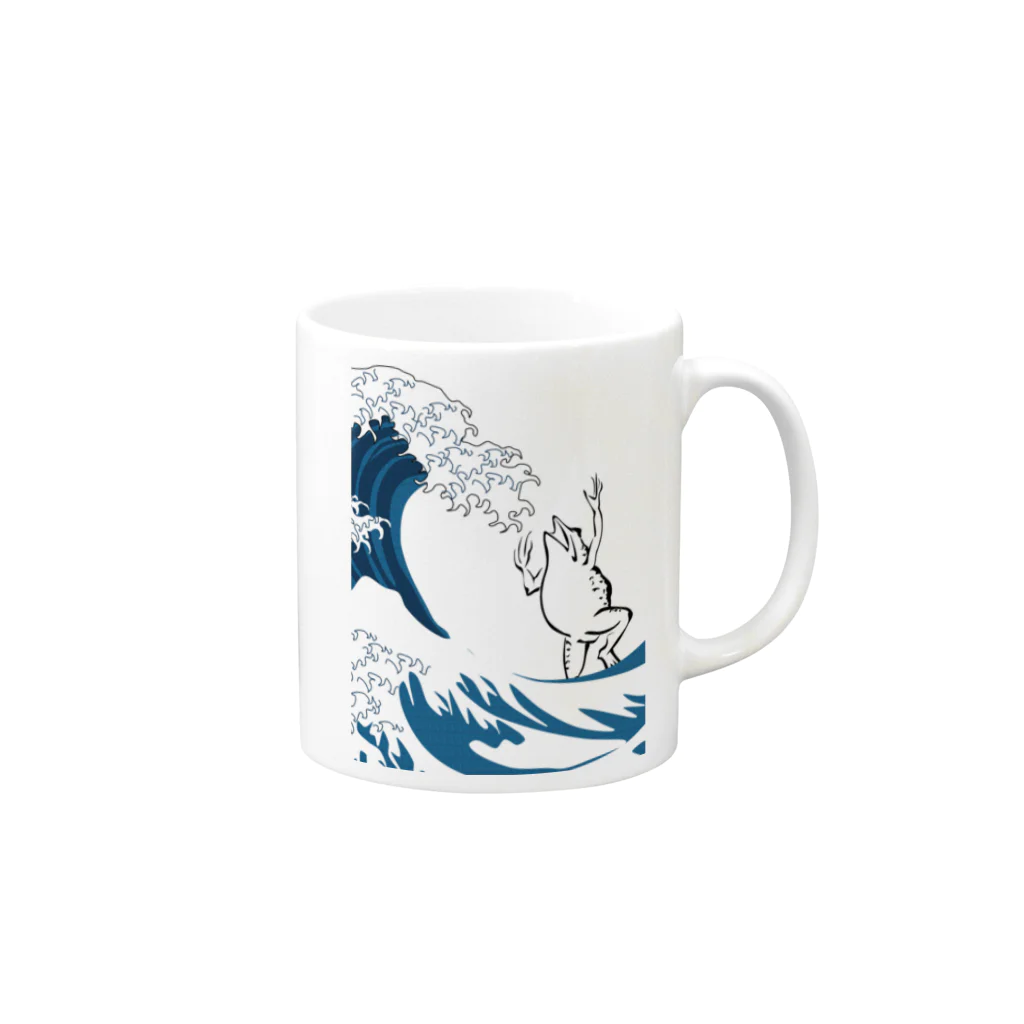 INIの鳥獣戯画×富嶽三十六景 Mug :right side of the handle