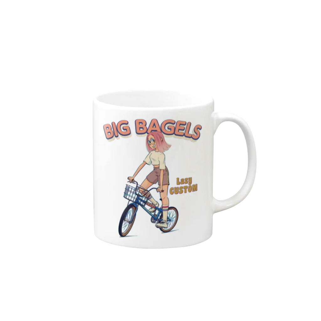 nidan-illustrationの"big bagels" Mug :right side of the handle