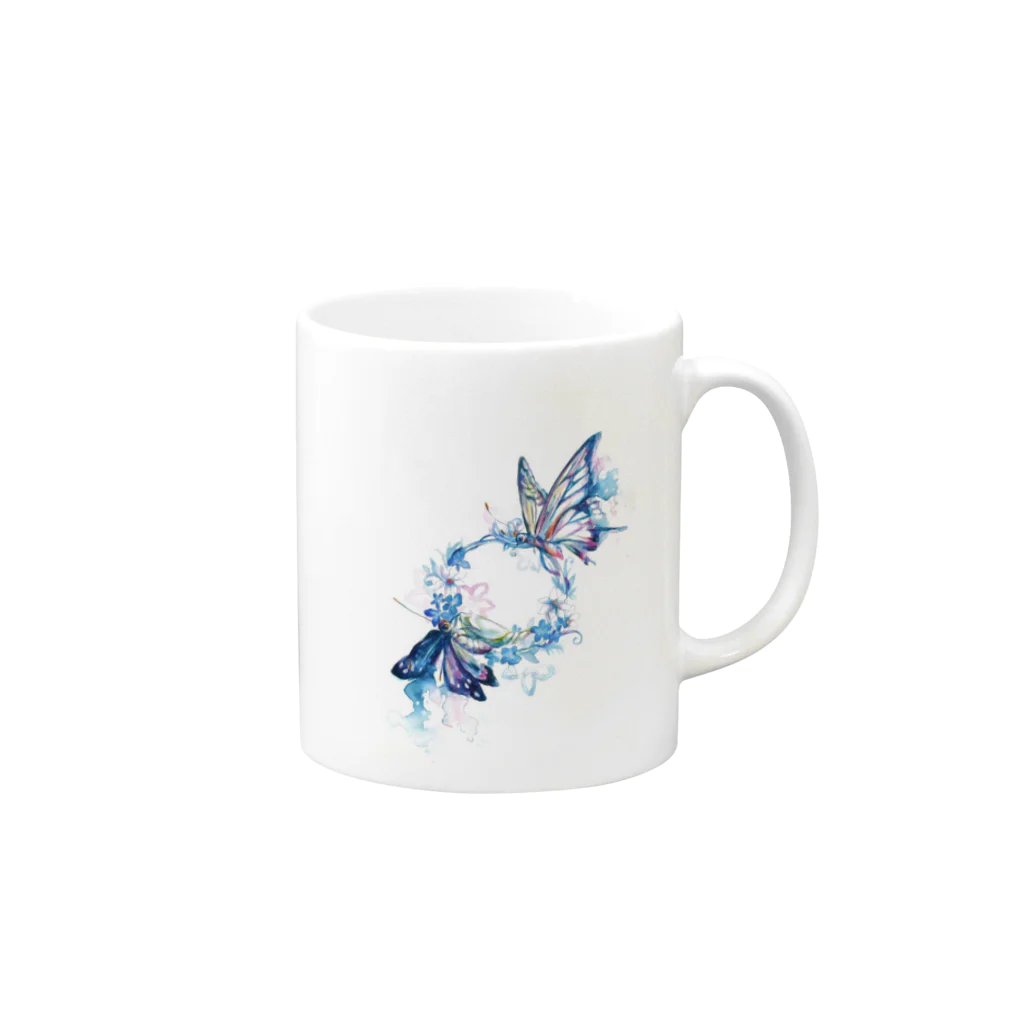 華涙(haru)goodsの羽化 Mug :right side of the handle