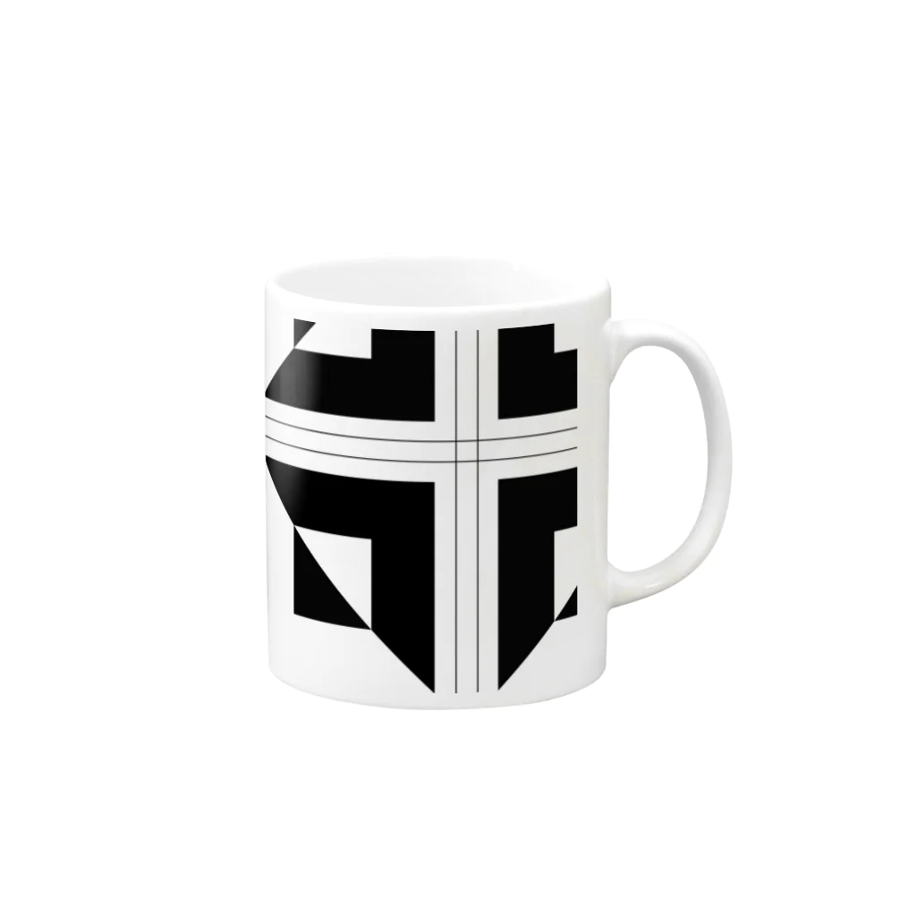 sevenoverlineのcrossroad -monochrome- Mug :right side of the handle