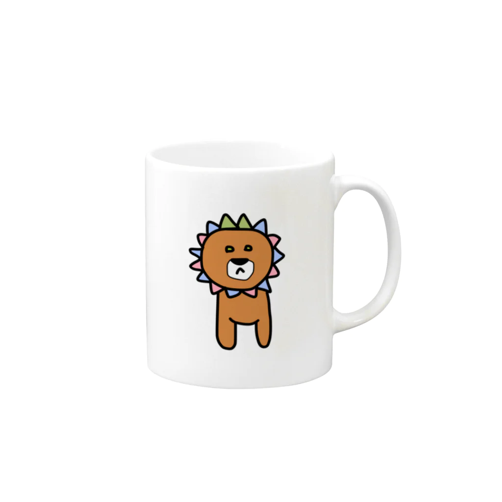 ぺく◎Shopのラライオンくん Mug :right side of the handle