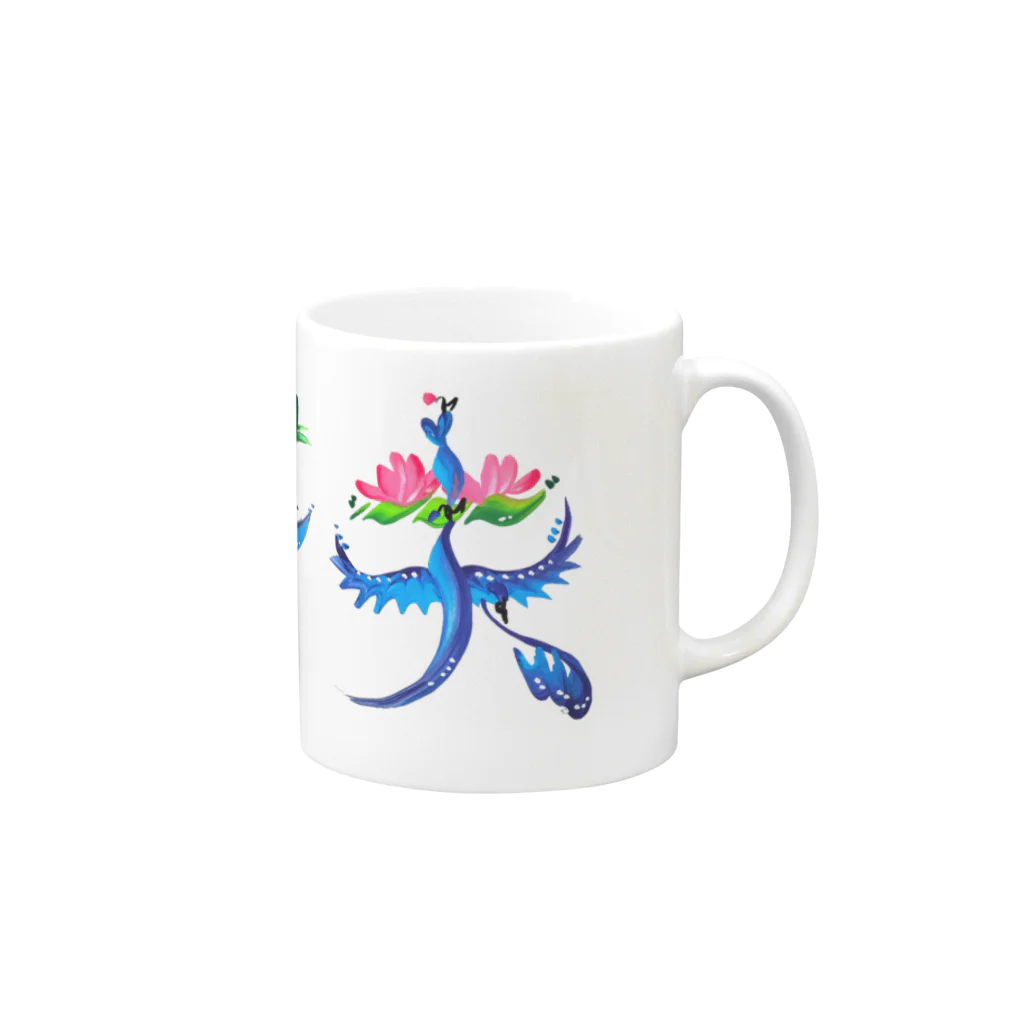 花文字処　牧の芳夫さん Mug :right side of the handle