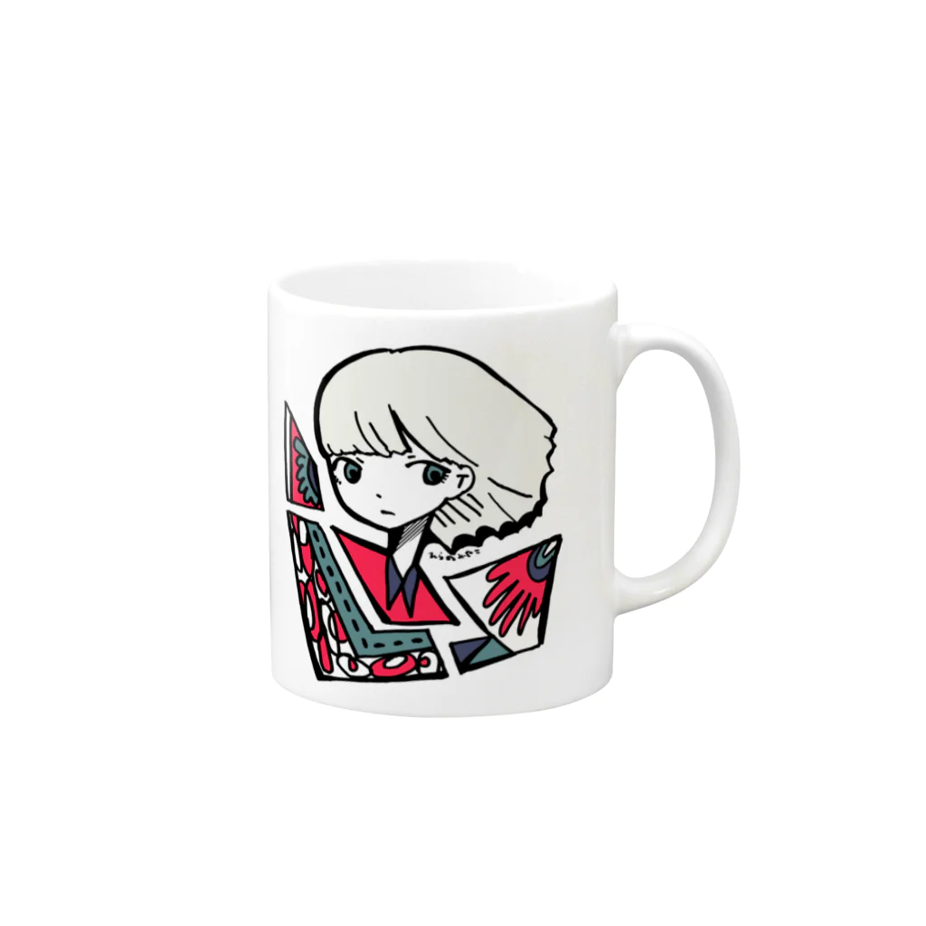 ひらのみやこのしろと多角形 Mug :right side of the handle