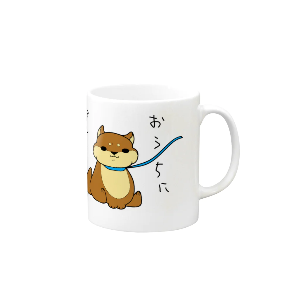 🦈まりなのお家に帰るの(柴犬) Mug :right side of the handle