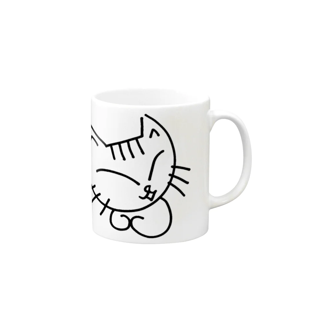 Satosee!Link（サトシドットリンク）のしろねこのミケコ。SP Mug :right side of the handle