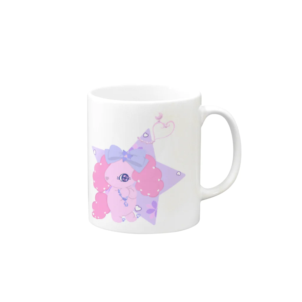 sakura-aicoの桜色わんこ　チュロズちゃん Mug :right side of the handle