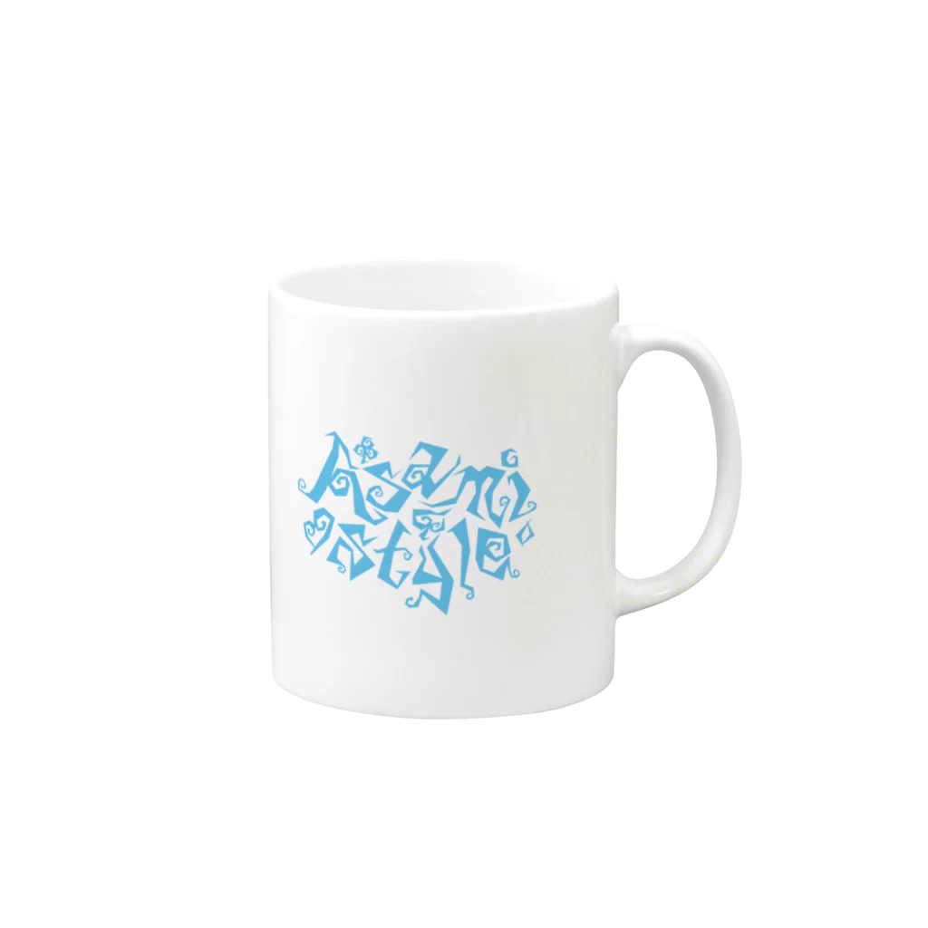Asamiフェスグッズ WEB STOREのマグカップ2017水色 Mug :right side of the handle