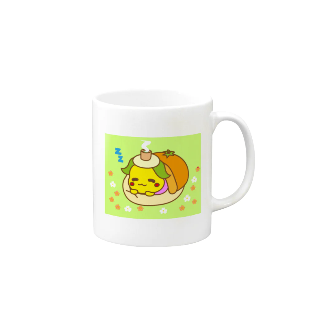 【パクミル公式】かわキャンショップのみかぽん御休みなさいぽん Mug :right side of the handle