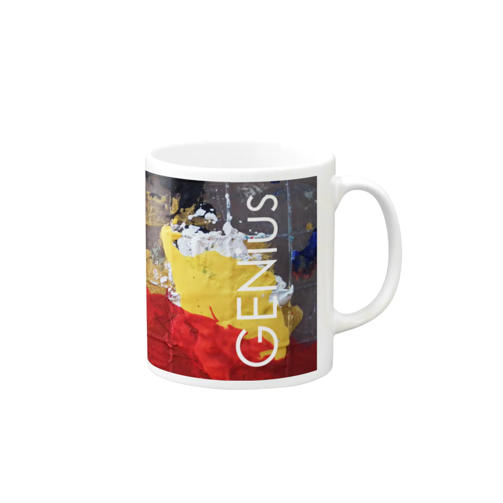 デザイナーズマグカップ ゲニウスストアの【GENius】 ペイント Mug :right side of the handle