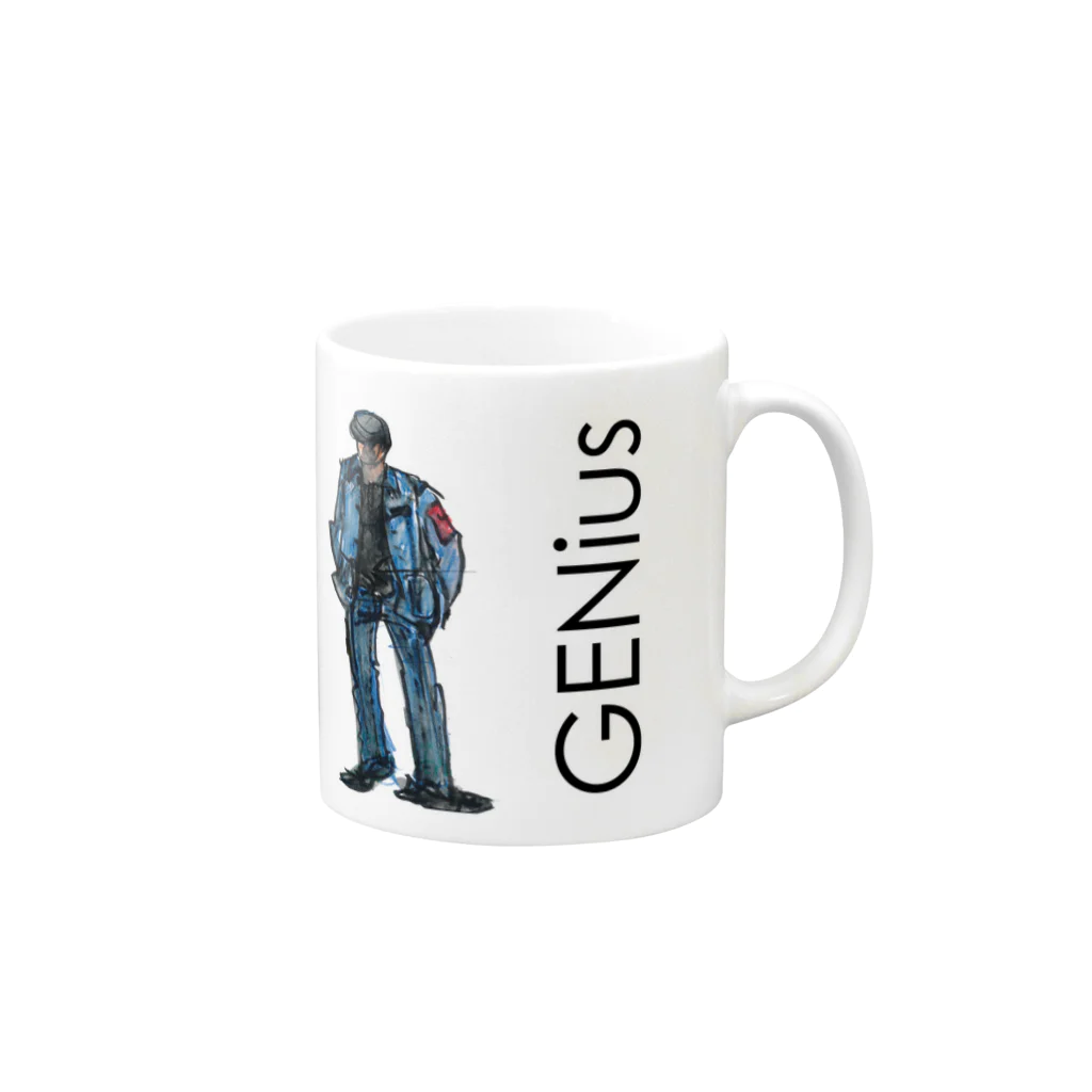 デザイナーズマグカップ ゲニウスストアの【GENius】 スタイルスケッチ マグカップの取っ手の右面