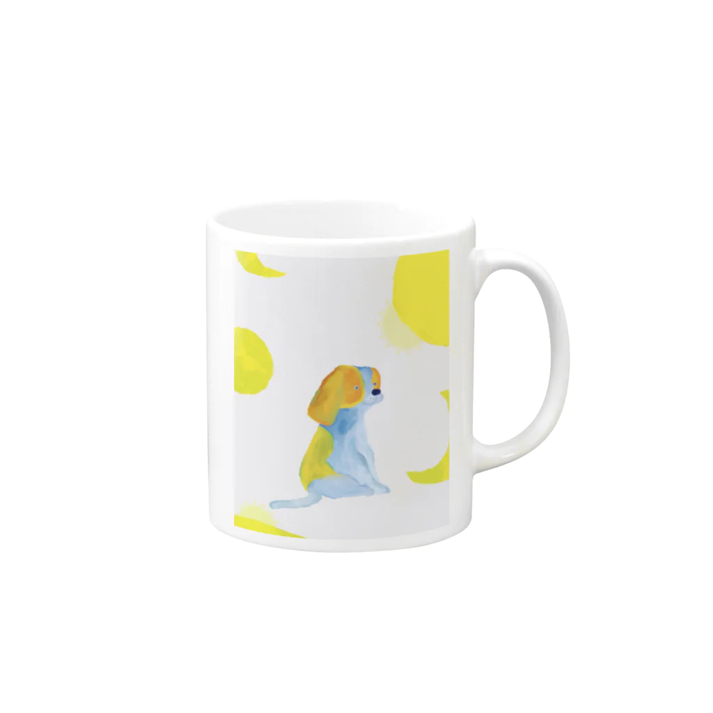 ヤマダサヲリの月と犬 Mug :right side of the handle