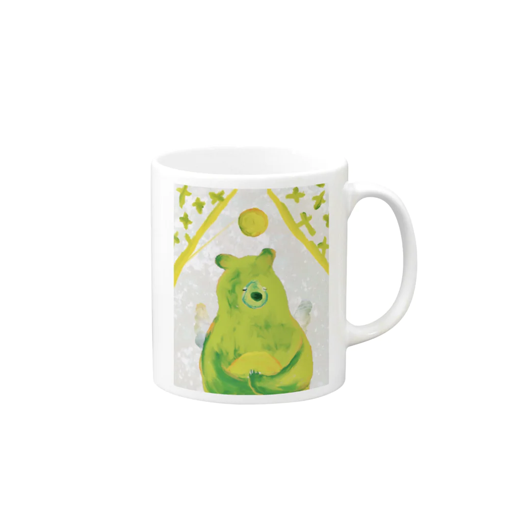 ヤマダサヲリの祈りのくま Mug :right side of the handle