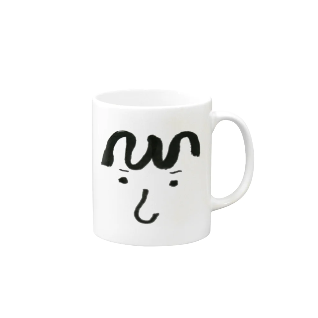 MilkCreamのひげお Mug :right side of the handle