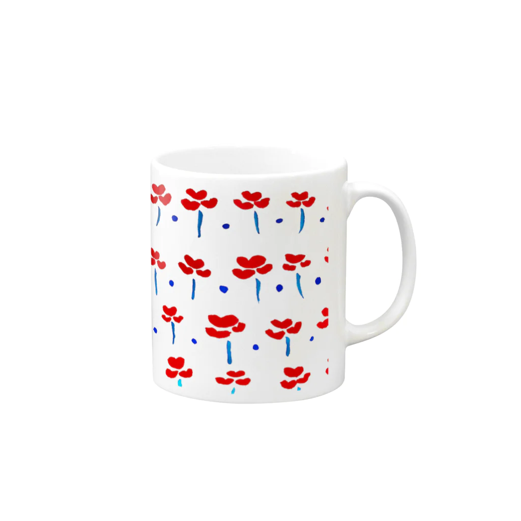 あまいあめのheart flower Mug :right side of the handle