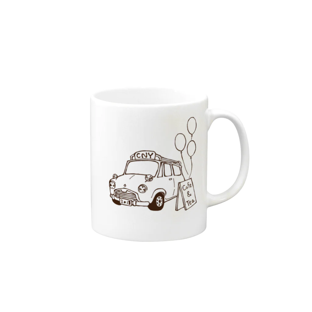 キノライフのcafe car Mug :right side of the handle