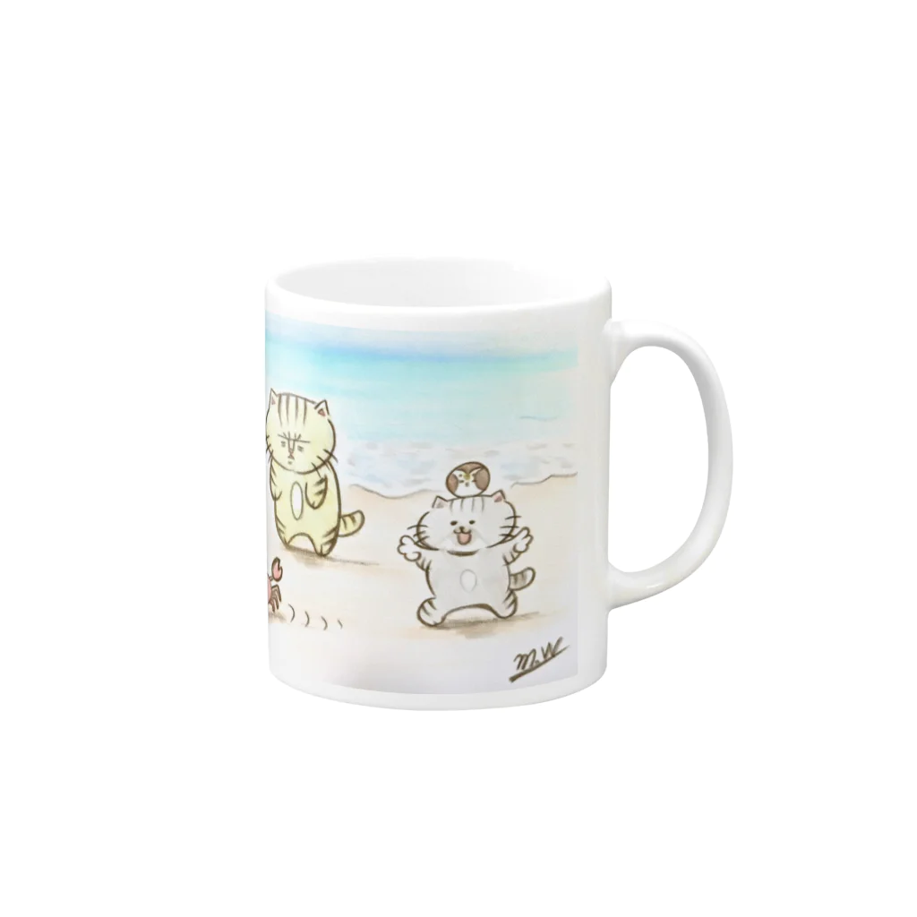 ぴーす☆の海辺のミー君 Mug :right side of the handle