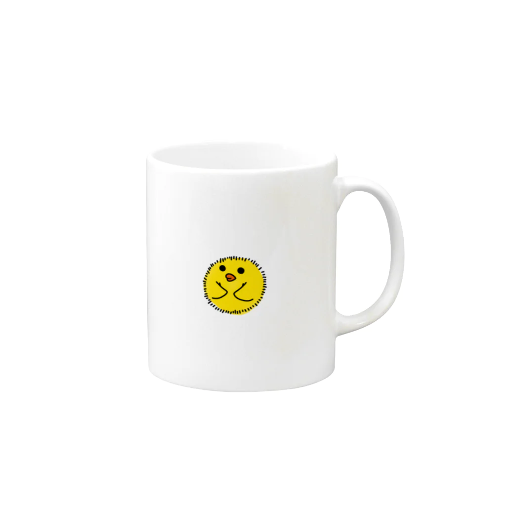 ピヨズカンパニーのしっけでぶわわってするぴよ Mug :right side of the handle