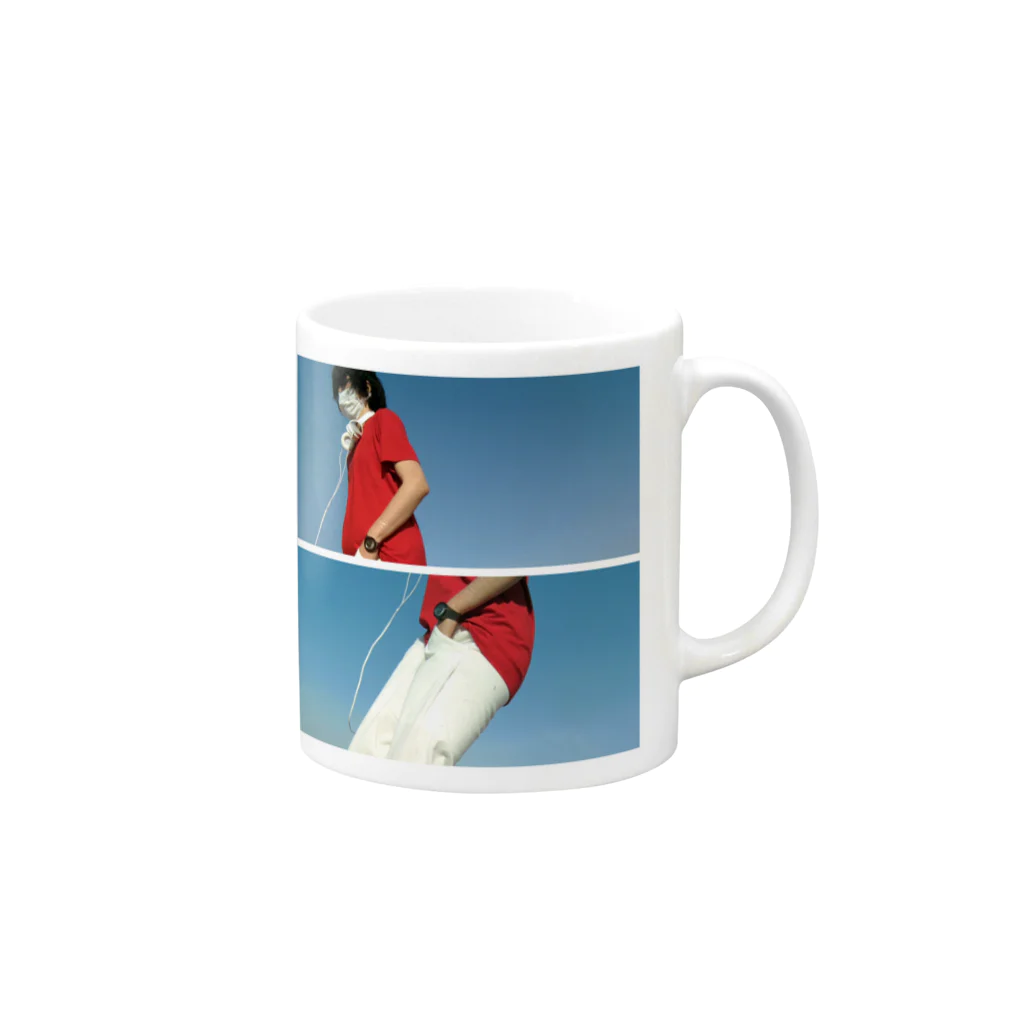 わたしたちは、花売りの赤青問わずに踊ろうぜ Mug :right side of the handle