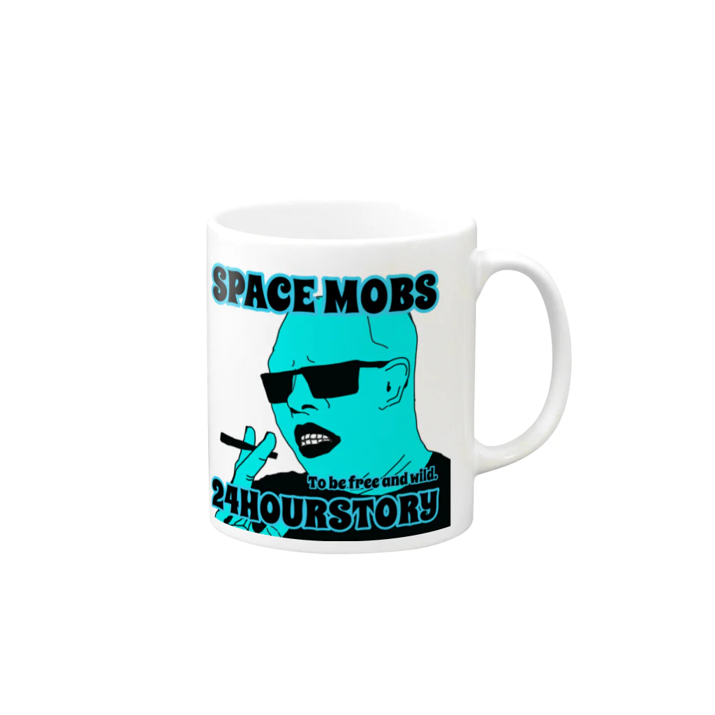 24時間ものがたりのSpace mobs Mug :right side of the handle
