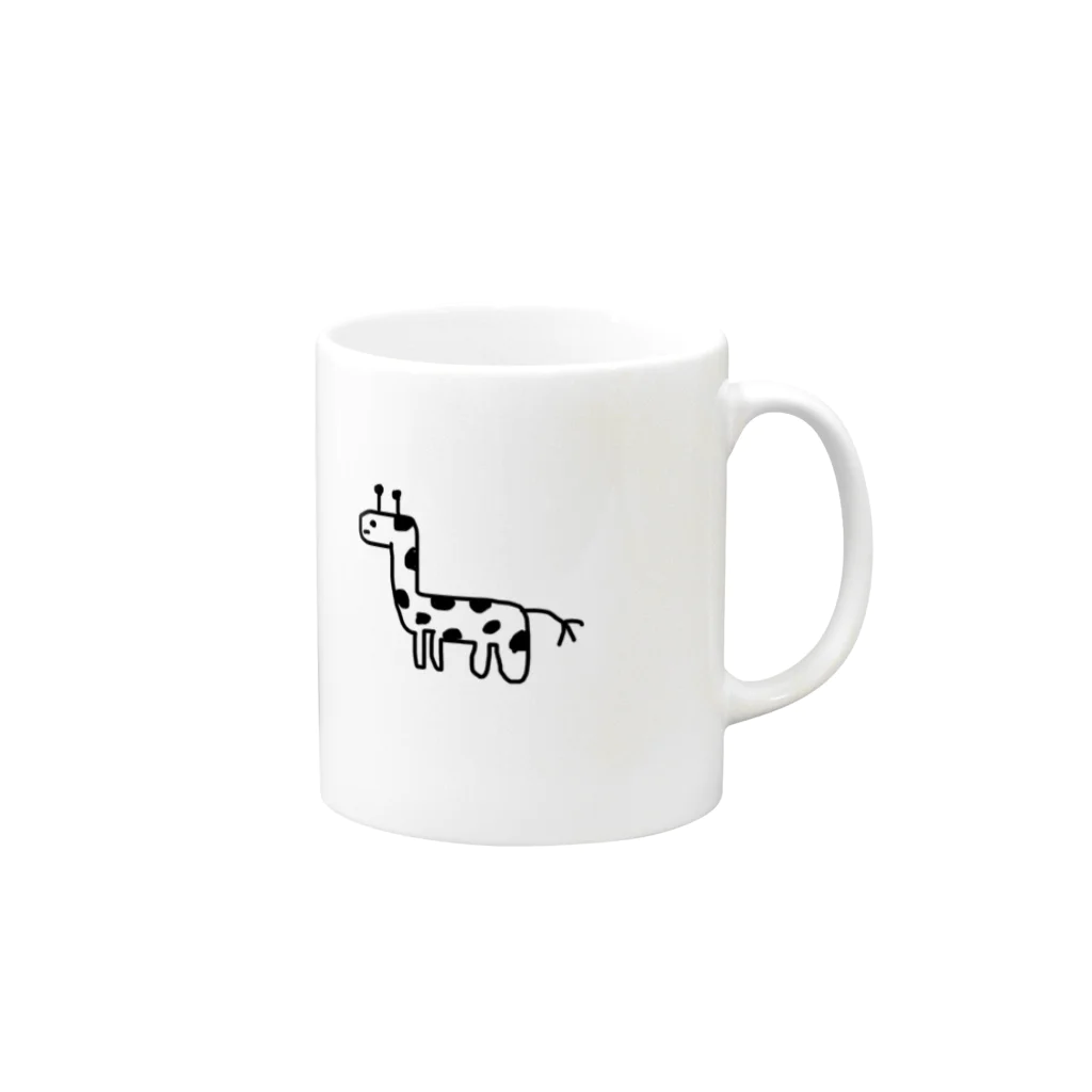 動物と愉快な人々たちのキリンチャレンジ Mug :right side of the handle