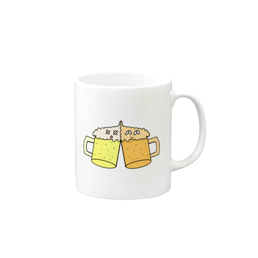 マクマク屋のお絵かきのカンパイ兄弟！！ Mug :right side of the handle