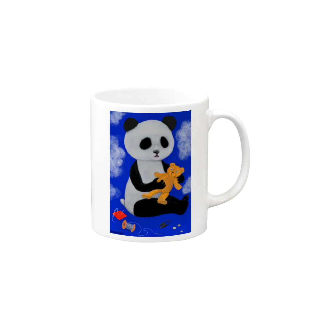 Washiemon and Ai-chan's ShopのPANDA No.2 Mug :right side of the handle