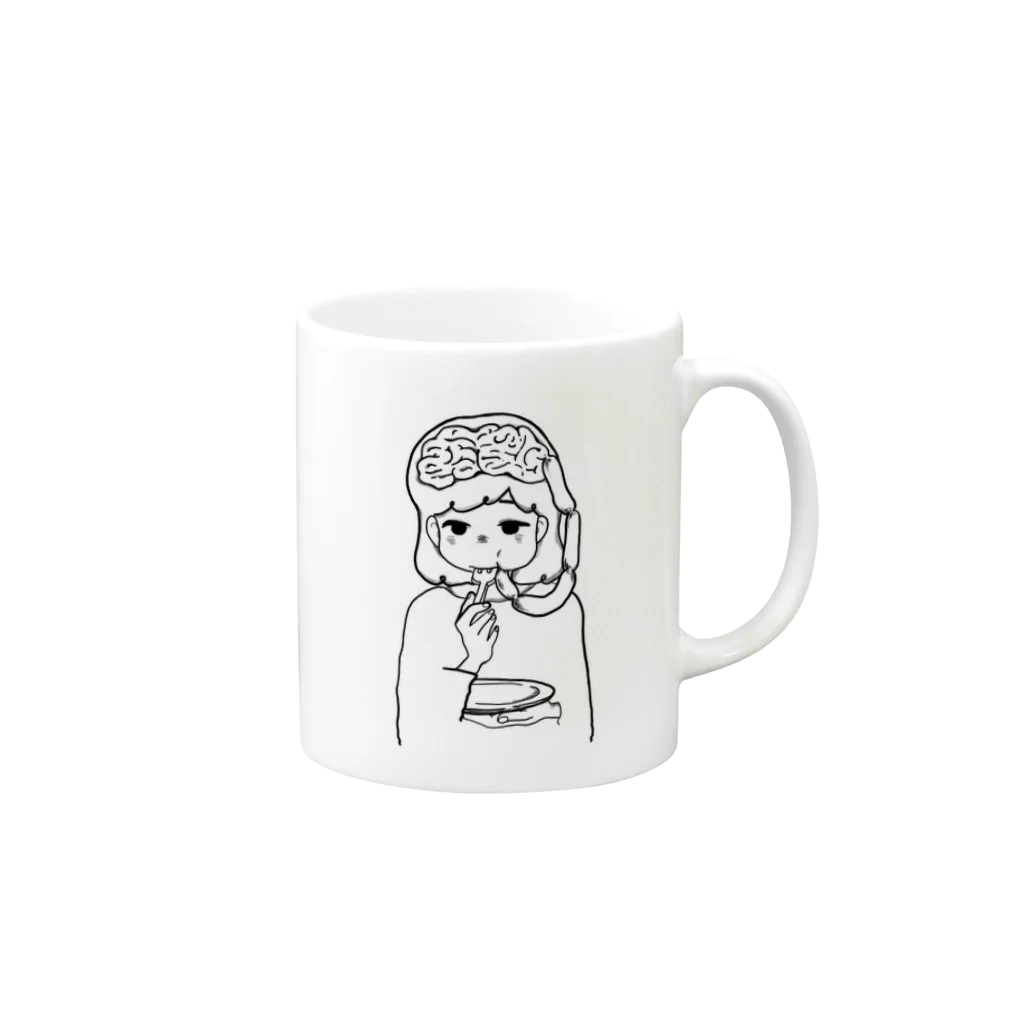 ヤマモトカヤコの脳みソーセージ Mug :right side of the handle