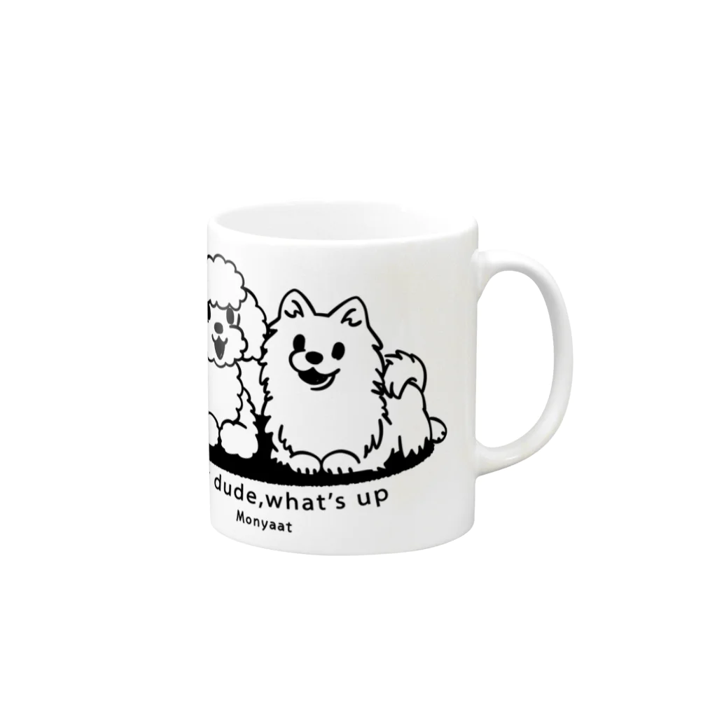 イラスト MONYAAT のToypoo ＆Pome A Mug :right side of the handle