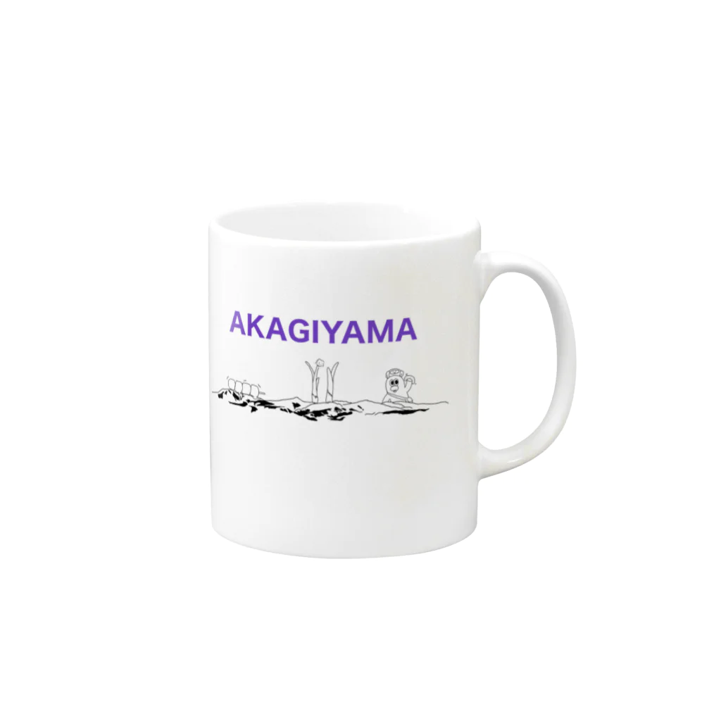 群馬非公認キャラクターの郷土愛！群馬非公認キャラクター版赤城山 Mug :right side of the handle