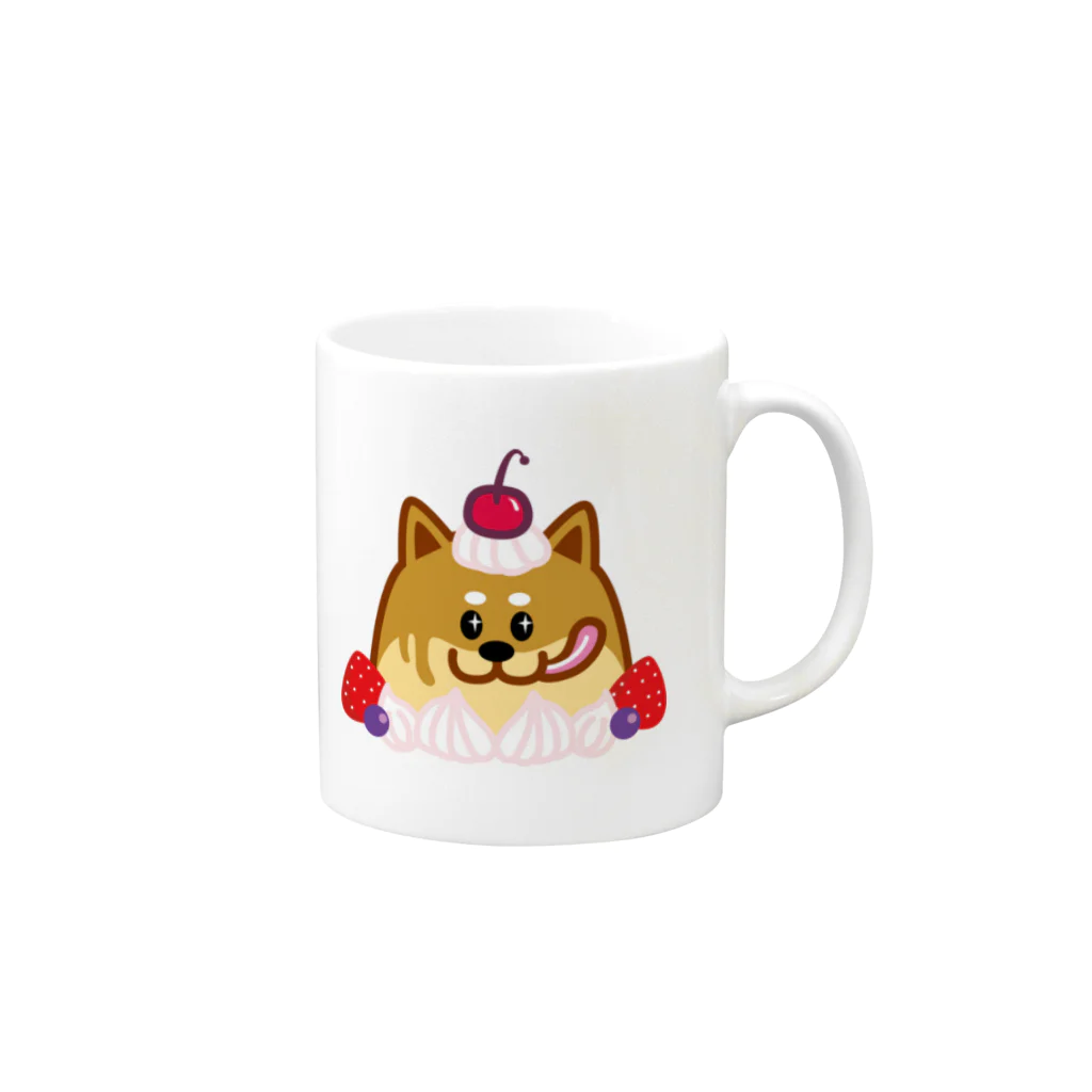 柴犬が好きなともみょんの柴犬プリン Mug :right side of the handle