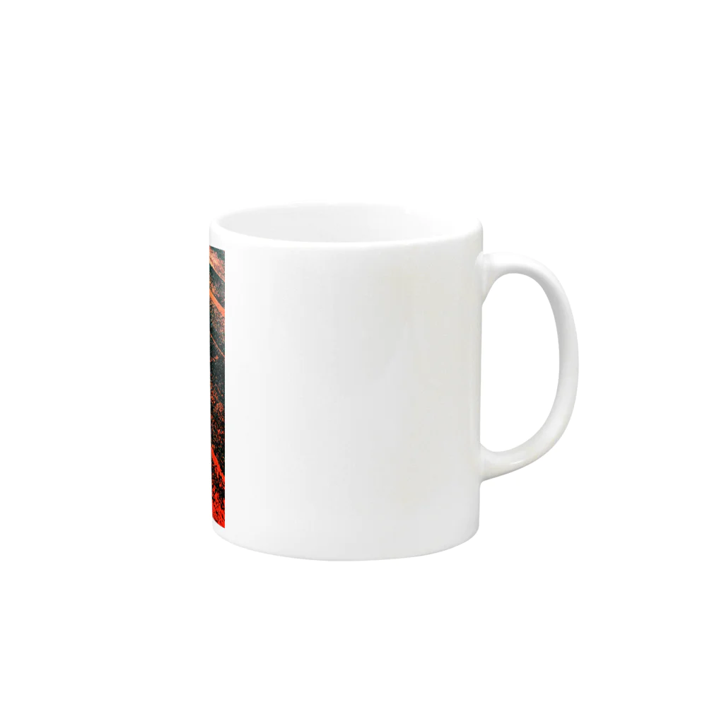 カエル工場のアスファルト01_レッド ［kaerukova］ Mug :right side of the handle