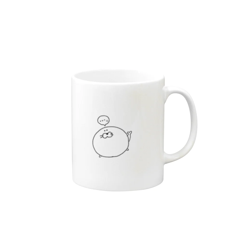 オオカミ好きのショップのまんまるごまちゃん Mug :right side of the handle