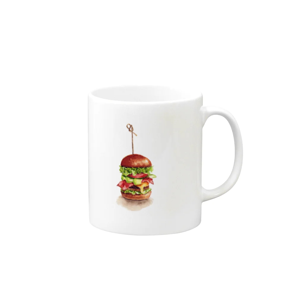 laundry-illustrationのHamburger Mug :right side of the handle