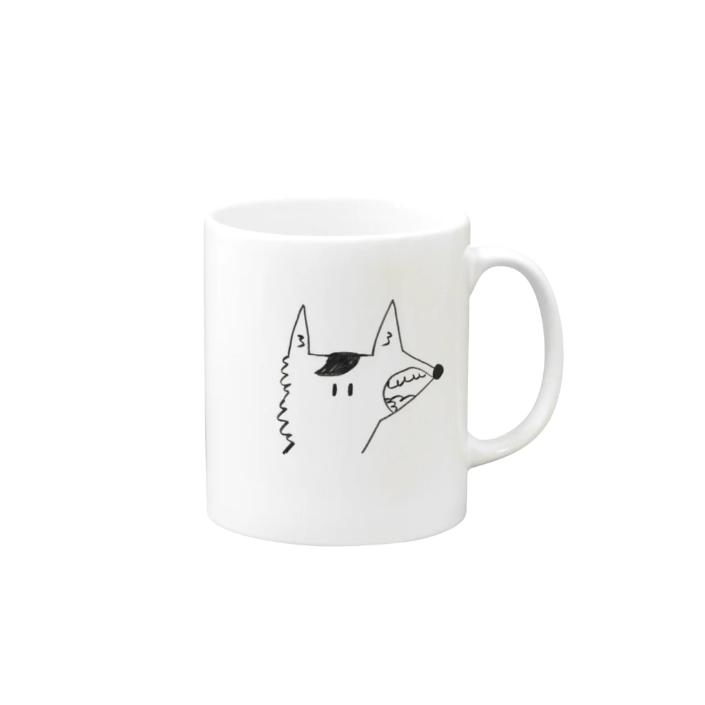 kirokuのオオカミくん Mug :right side of the handle