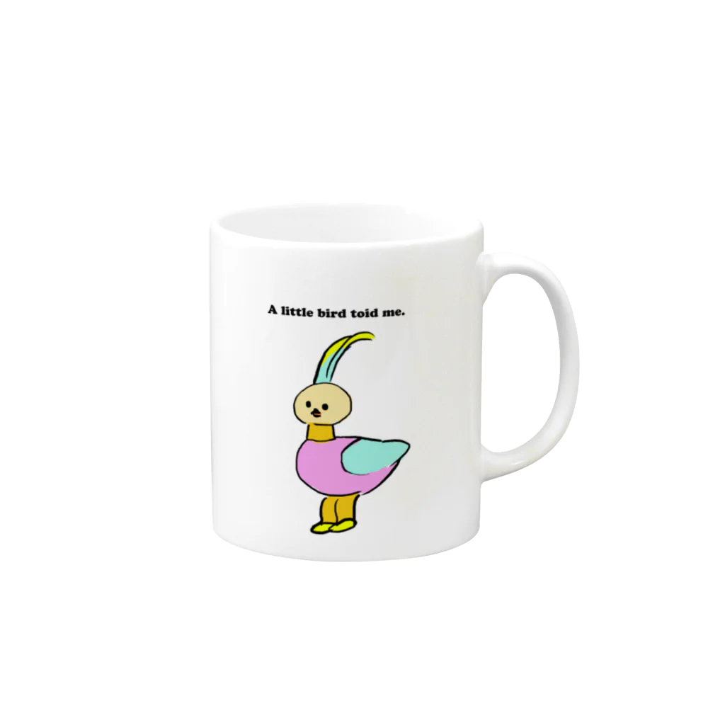 fjfjのA　little bird told me. Mug :right side of the handle