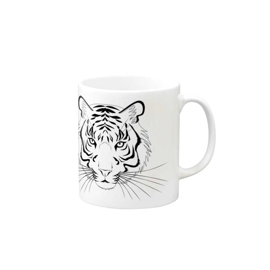 Baby Tigerのトラの顔 Mug :right side of the handle