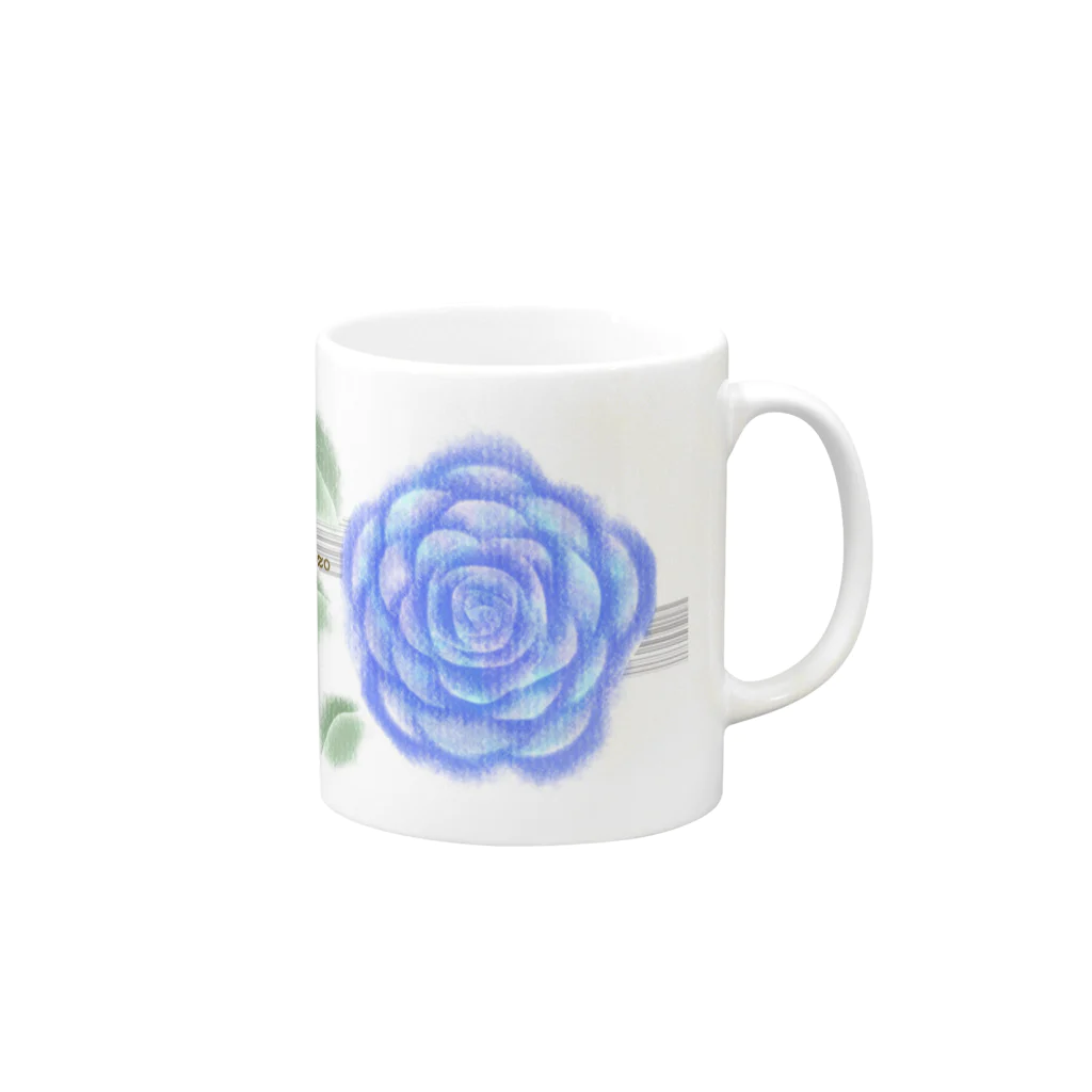 無難屋しぐれの青い薔薇の奇跡 Mug :right side of the handle