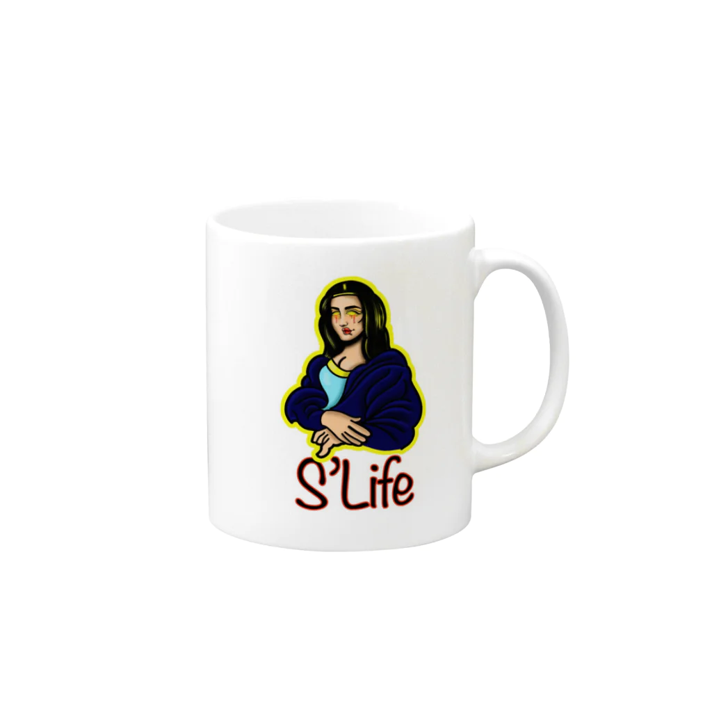 S.LIFEの泣くモナリザ Mug :right side of the handle