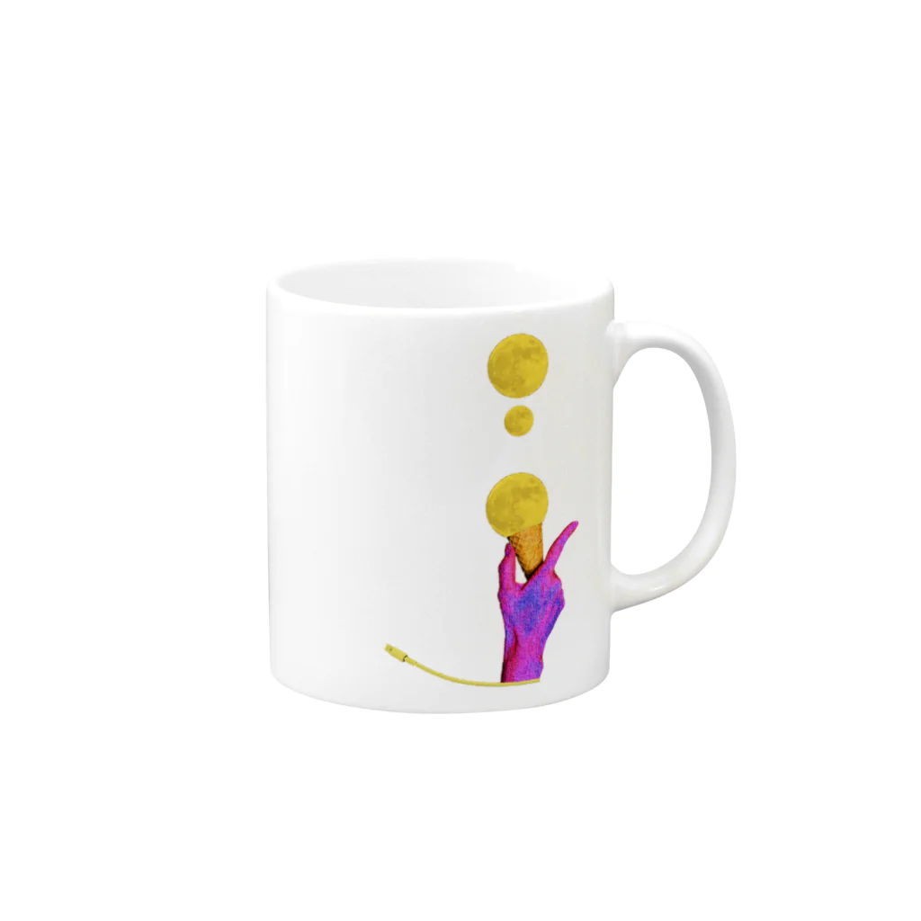 【画交宿】のバッテリー Mug :right side of the handle