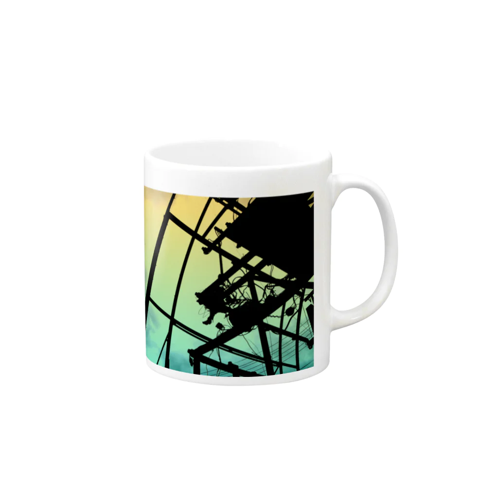 一番町ランドマークのオフシーズン・ねぷたの骨組み Mug :right side of the handle